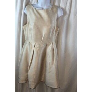 Soprano Juniors Cocktail Dress Beige Champagne Size L Bow Accent Wedding Prom